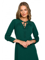 Dámské šaty s vázaným výstřihem model 18435363 zelené - STYLOVE