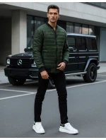 Pánská prošívaná bunda bomber zelená TX2211A Pánská prošívaná bunda bomber zelená TX2211A