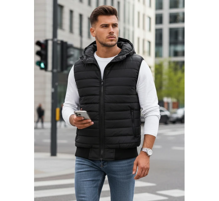 Pánská černá vesta FashionStreet TX4235 Pánská černá vesta FashionStreet TX4235