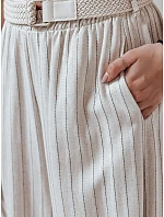 Dámské široké pruhované viskózové kalhoty SUMMERLINE beige FashionStreet UY2697