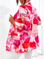 Růžovo-bílé dámské sako s podšívkou (8258)