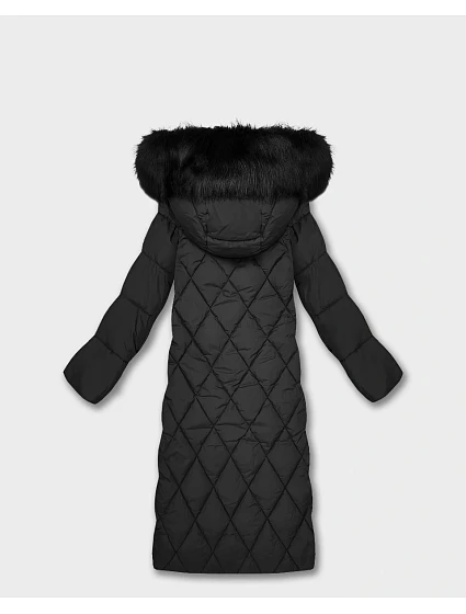 DŁUGA DAMSKA KURTKA ZIMOWA Z KAPTUREM CZARNA model 21241710 - Libland