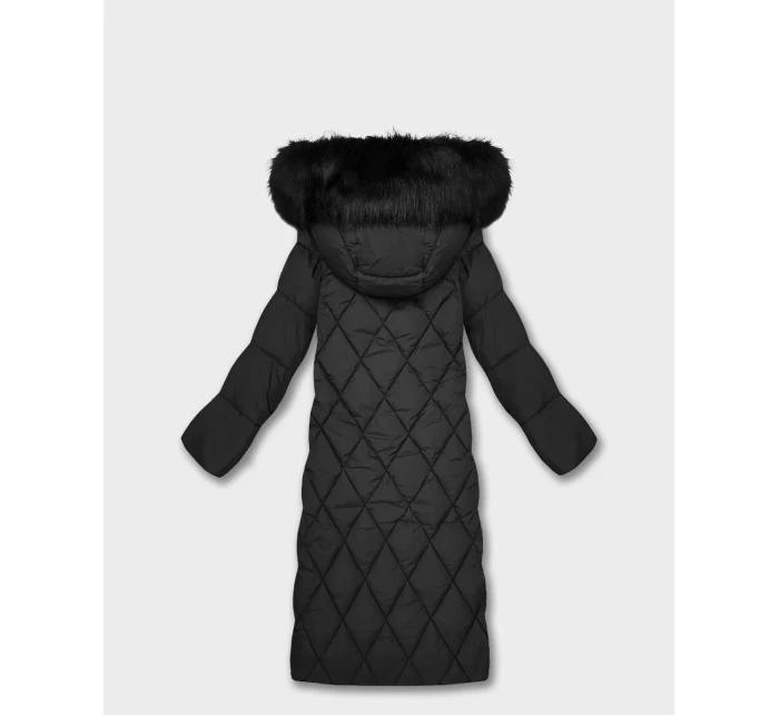 DŁUGA DAMSKA KURTKA ZIMOWA Z KAPTUREM CZARNA model 21241710 - Libland