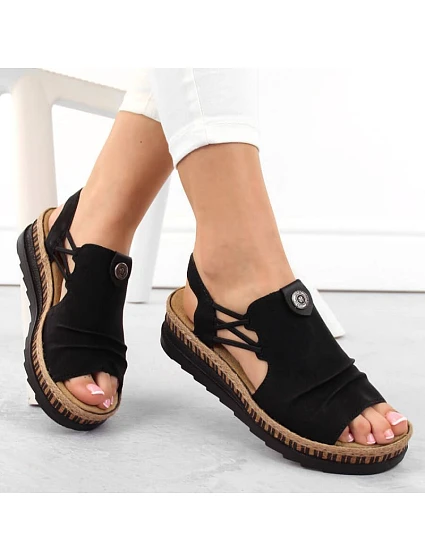 Pohodlné sandály W model 22018139 black - Rieker Pohodlné sandály W model 22018139 black - Rieker