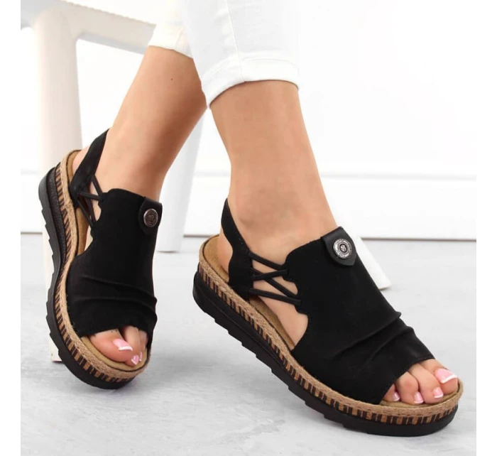 Pohodlné sandály W model 22018139 black - Rieker Pohodlné sandály W model 22018139 black - Rieker