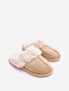 Dámské Klapky s Kožešinou Světle Béžové model 21631500 - Boto
