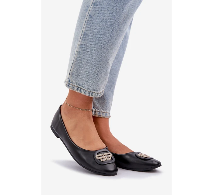 Baleríny Na Ploché Podešvi S Ozdobou Černé model 21684326 - Boto Baleríny Na Ploché Podešvi S Ozdobou Černé model 21684326 - Boto