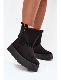 Dámské Sněhule Na Platformě S Kožíškem Černé Evelira