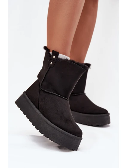 Dámské Sněhule Na Platformě S Kožíškem Černé Evelira Dámské Sněhule Na Platformě S Kožíškem Černé Evelira