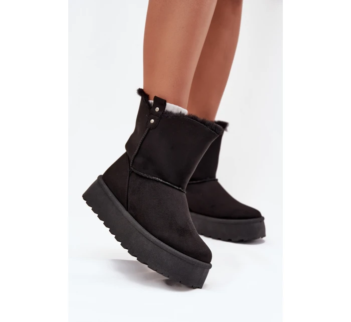 Dámské Sněhule Na Platformě S Kožíškem Černé Evelira Dámské Sněhule Na Platformě S Kožíškem Černé Evelira