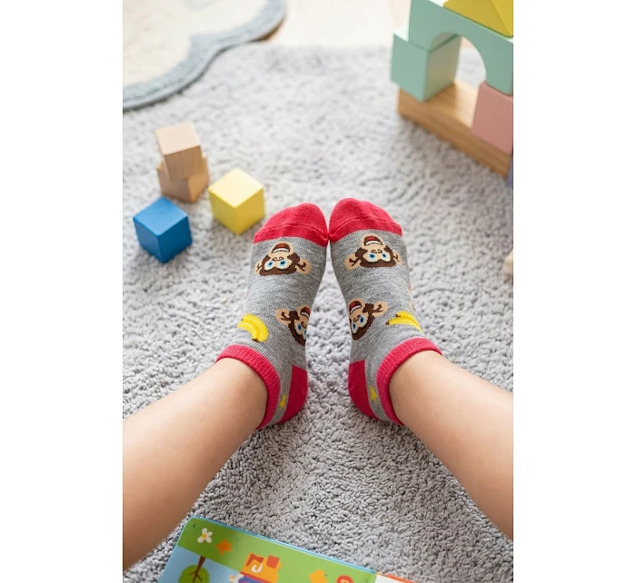Dětské šedé kotníkové ponožky s a model 22044991 - Milena