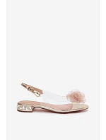 Dámské sandály průhledné s růží D&A MR61-9003 zlaté