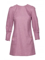 M870 Tweed mini šaty - marsala