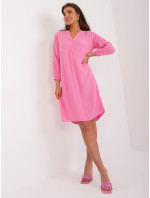 Růžové vzdušné šaty s 3/4 rukávy SUBLEVEL