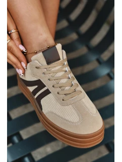 Semišové tenisky na platformě – béžové Corynelle