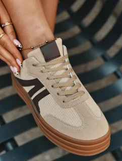 Semišové tenisky na platformě – béžové Corynelle