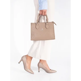 Stylové dámské hnědé  lodičky na jehlovém podpatku