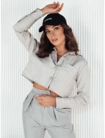 Dámská pruhovaná košile GIRSA šedá FashionStreet DY0402 Dámská pruhovaná košile GIRSA šedá FashionStreet DY0402