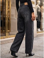 Dámské džíny s vysokým pasem a balónovým střihem, černé, FashionStreet UY3131