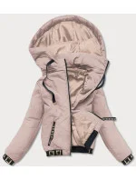 Světle béžová dámská bunda "bomber" (B8098-51) Světle béžová dámská bunda "bomber" (B8098-51)