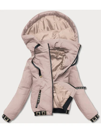 Světle béžová dámská bunda "bomber" (B8098-51) Světle béžová dámská bunda "bomber" (B8098-51)