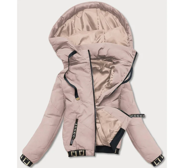 Světle béžová dámská bunda "bomber" (B8098-51) Světle béžová dámská bunda "bomber" (B8098-51)