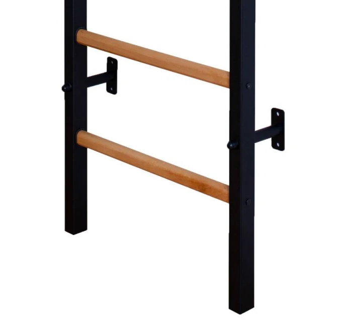 DŘEVĚNÝ KOVOVÝ GYMNASTICKÝ ŽEBŘÍK PRO 4 MADLA S DŘEVĚNOU TYČÍ BENCHK 211B