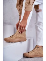 Dámské Tenisky Big Star Vysoké Zateplené Camel GG274072