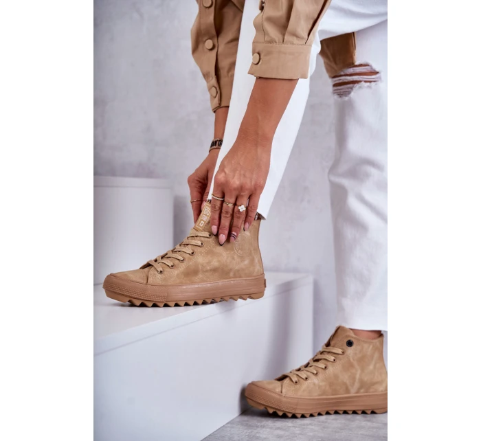 Dámské Tenisky Big Star Vysoké Zateplené Camel GG274072