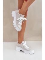 Tenisky Sportovní Boty Na Platformě model 21683579 Stříbrné - CheBello Tenisky Sportovní Boty Na Platformě model 21683579 Stříbrné - CheBello