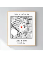 Personalizovaný magický fotoobraz v rámu - 40x50 - mapa Personalizovaný magický fotoobraz v rámu - 40x50 - mapa