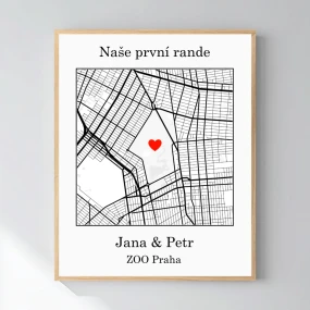 Personalizovaný magický fotoobraz v rámu - 40x50 - mapa Personalizovaný magický fotoobraz v rámu - 40x50 - mapa