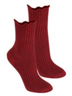 Netlačící dámské žebrované ponožky W.996