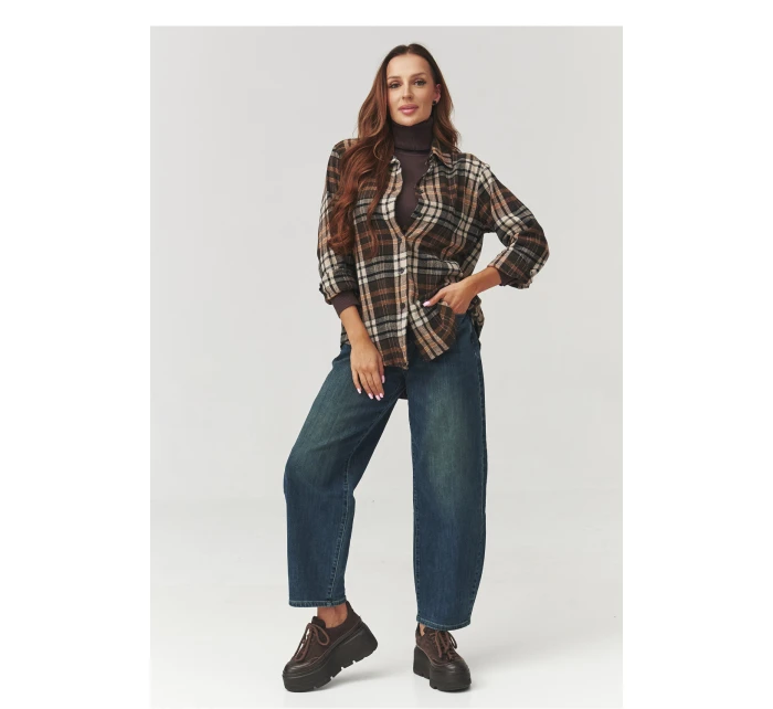 Košile s dlouhým rukávem model 219733 Makadamia Košile s dlouhým rukávem model 219733 Makadamia