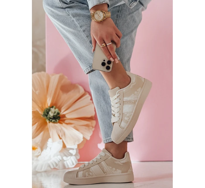 LUCIOS béžové FashionStreet dámské tenisky na platformě ZY0863