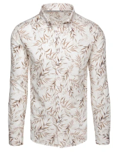Pánská košile s listy bílá Dstreet model 21989349 - FashionStreet