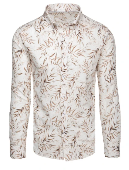 Pánská košile s listy bílá Dstreet model 21989349 - FashionStreet