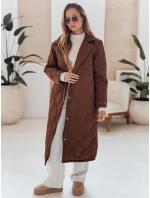 Dámský prošívaný dlouhý kabát TRENDIFY hnědý FashionStreet TY4939
