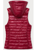Červená prošívaná vesta s kapucí (16M9138-270)