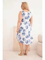 Dámské šaty Plus Size z viskózy s květinovým vzorem na ramínkách bílá Dámské šaty Plus Size z viskózy s květinovým vzorem na ramínkách bílá