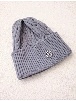 Dámská čepice z viskózy s žebrovaným vzorem grey