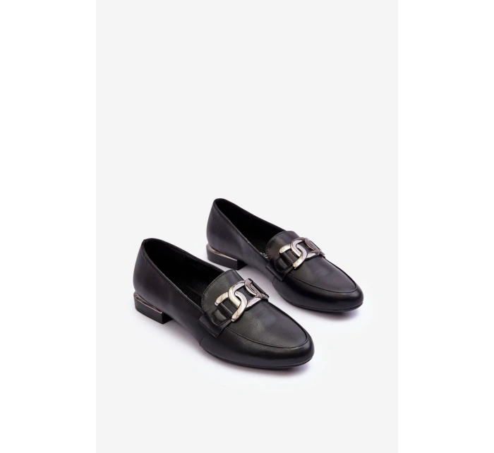 Dámské mokasíny s ozdobou černá model 21636073 - SERGIO LEONE