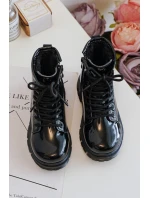 Dětské Boty Lakovane Se Zipem Černá Tibbie Dětské Boty Lakovane Se Zipem Černá Tibbie