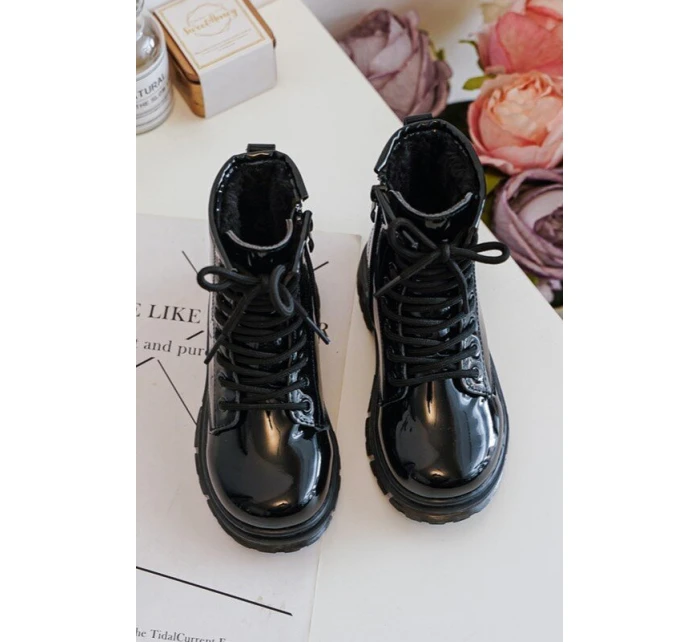 Dětské Boty Lakovane Se Zipem Černá Tibbie Dětské Boty Lakovane Se Zipem Černá Tibbie