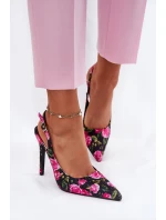 Ozdobené Sandály Na Podpatku S Růžemi Černé Vevessa Ozdobené Sandály Na Podpatku S Růžemi Černé Vevessa