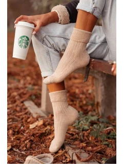 Dámské vlněné ponožky – béžové