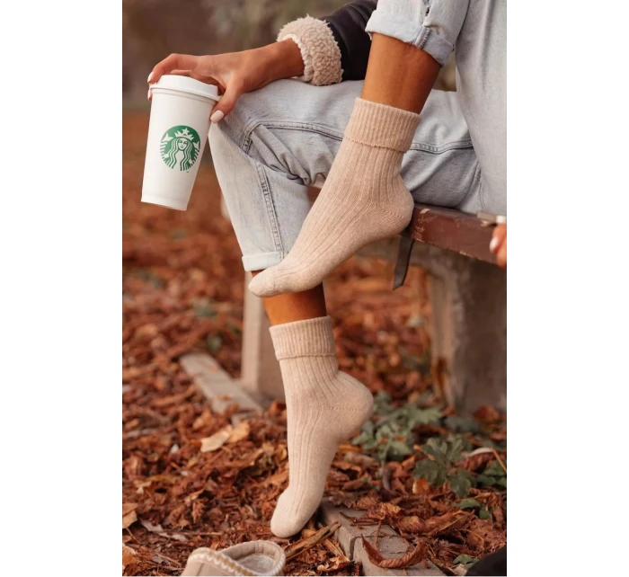 Dámské vlněné ponožky – béžové Dámské vlněné ponožky – béžové