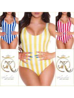 Sexy Monokini with Stripes and Glitter Thread