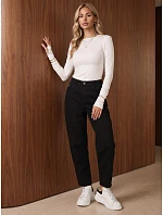 Dámské džíny Mom Fit s vysokým pasem, černé, FashionStreet UY3208