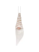 DEKORAČNÍ PŘÍVĚSEK SANTA CLAUS 11CM FLITRY BÍLÝ